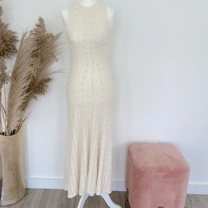 H&M pointelle cream knit dress